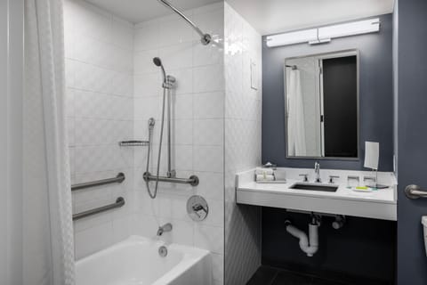 Deluxe Room, 1 King Bed | Bathroom | Combined shower/tub, designer toiletries, hair dryer, bathrobes