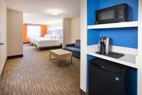 Suite, 2 Queen Beds, Accessible (Roll-In Shower) | In-room safe, desk, blackout drapes, iron/ironing board