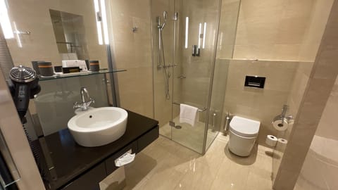 Deluxe Twin Room, 1 Queen Bed | Bathroom | Shower, rainfall showerhead, free toiletries, hair dryer