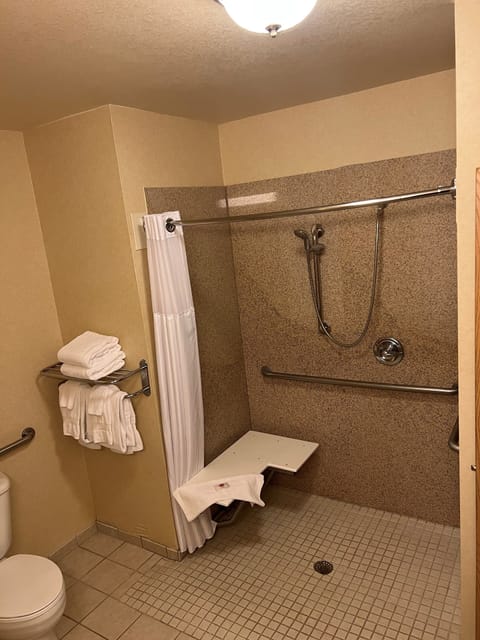 Room, 1 King Bed, Accessible, Non Smoking | Bathroom | Combined shower/tub, free toiletries, hair dryer, towels