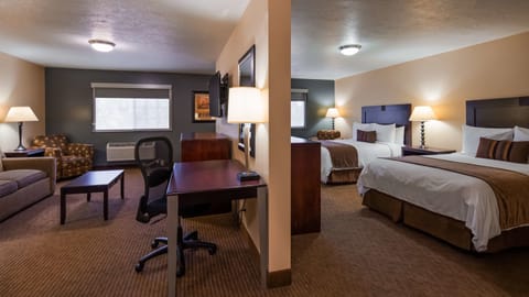 Suite, 2 Queen Beds, Non Smoking, Microwave (with Sofabed) | Premium bedding, pillowtop beds, in-room safe, desk