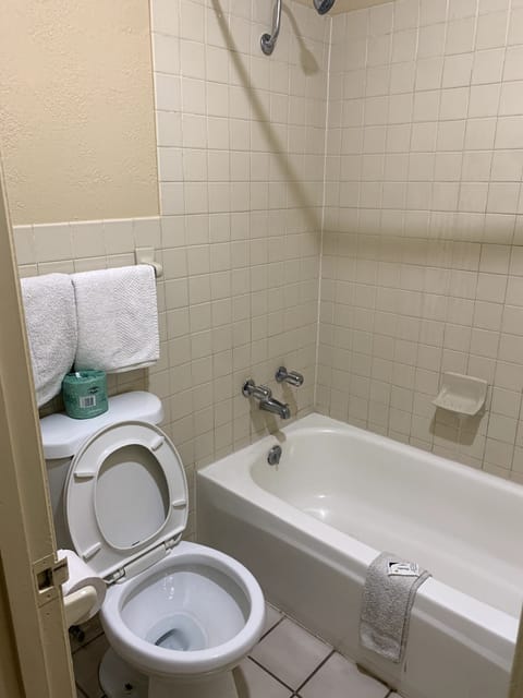 Standard Single Room, 1 King Bed, Smoking | Bathroom | Combined shower/tub, towels