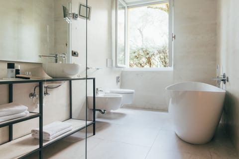 Double Room, Mountain View | Bathroom | Shower, free toiletries, hair dryer, bidet