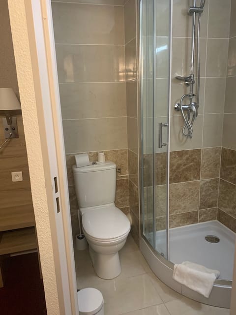 Comfort Double Room | Bathroom | Shower, rainfall showerhead, hair dryer, towels