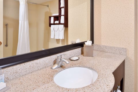 Room, 1 Queen Bed, Non Smoking | Bathroom | Hydromassage showerhead, free toiletries, hair dryer, towels