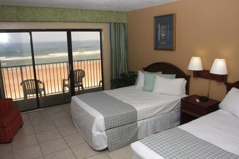 Two Double Beds, Ocean Front with Kitchenette | In-room safe, desk, blackout drapes, iron/ironing board