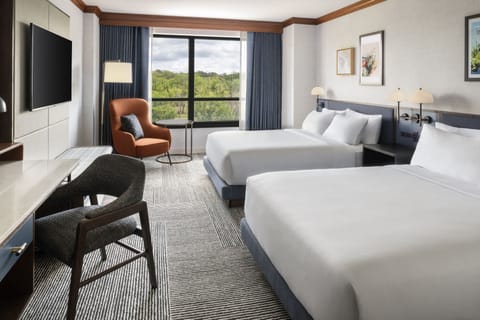 Room, 2 Queen Beds, River View | Premium bedding, pillowtop beds, in-room safe, desk