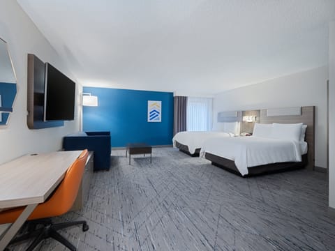 Suite, 2 Double Beds | In-room safe, desk, laptop workspace, blackout drapes