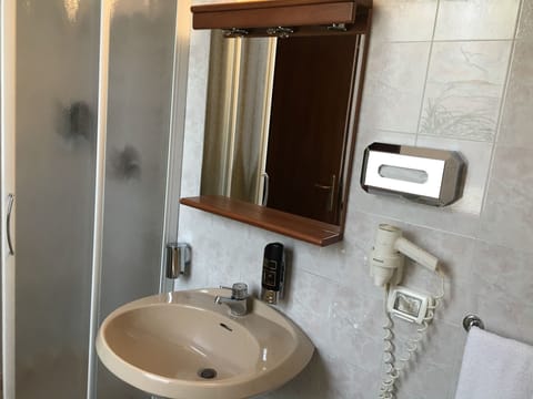 Shower, free toiletries, hair dryer, bidet