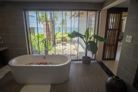 Panoramic Suite, 2 Bedrooms, Private Pool | Bathroom | Separate tub and shower, rainfall showerhead, designer toiletries