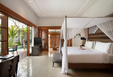 Villa, 1 Bedroom, Private Pool | In-room safe, desk, iron/ironing board, free cribs/infant beds