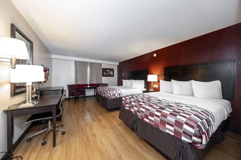 Deluxe Room, 2 Queen Beds, Non Smoking | Desk, iron/ironing board, free WiFi, bed sheets