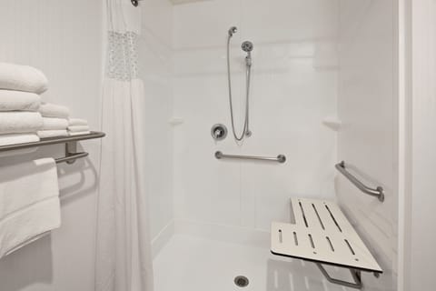 Suite, 1 King Bed, Accessible, Non Smoking | Bathroom | Hydromassage showerhead, free toiletries, hair dryer, towels