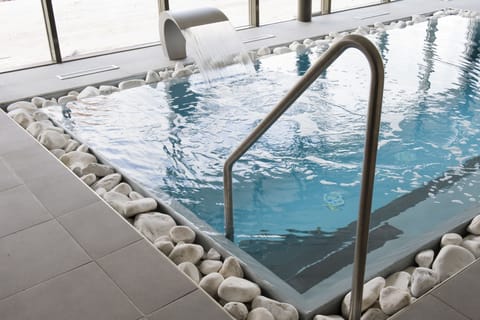 Indoor pool, open 9:30 AM to 8:00 PM, sun loungers