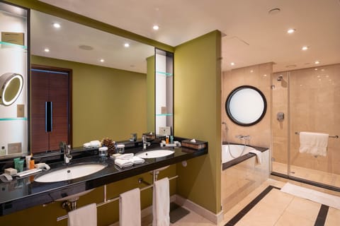 Presidential Suite | Bathroom | Separate tub and shower, designer toiletries, hair dryer, bathrobes