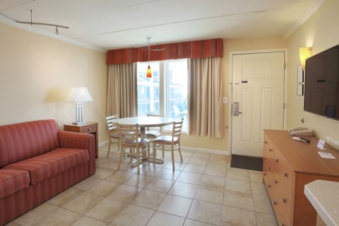 Standard Condo, 2 Bedrooms, Ocean View | Living area | Flat-screen TV