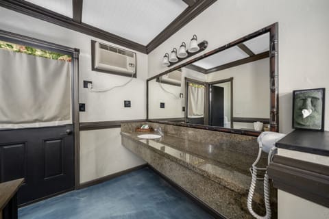 Parlor Suite King Bed | Bathroom | Shower, eco-friendly toiletries, hair dryer, towels