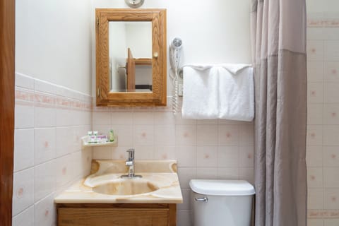 Room, 2 Queen Beds | Bathroom | Combined shower/tub, free toiletries, hair dryer, towels