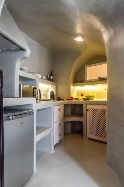 Fridge, microwave, stovetop, espresso maker