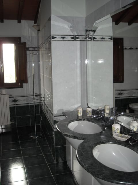 Suite | Bathroom | Shower, free toiletries, hair dryer, towels