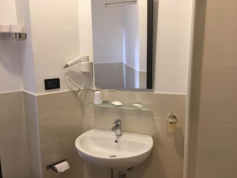 Shower, free toiletries, hair dryer, bidet