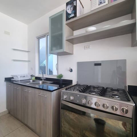 Economy Apartment, 2 Bedrooms, Non Smoking, Partial Sea View | Private kitchenette | Full-size fridge, microwave, stovetop, coffee/tea maker