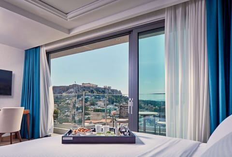 Suite, Acropolis View | Bathroom | Designer toiletries, hair dryer, bathrobes, slippers