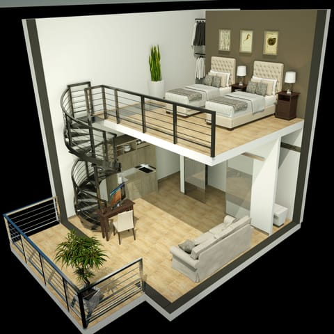 Superior Duplex, 1 Bedroom | Private kitchen | Fridge, coffee/tea maker, electric kettle