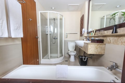 Boutique Room | Bathroom | Combined shower/tub, free toiletries, hair dryer, slippers