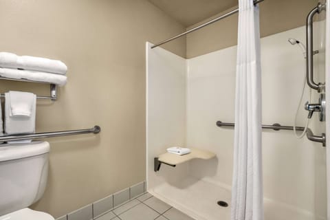 Room, 2 Queen Beds, Accessible, Non Smoking | Bathroom | Shower, free toiletries, hair dryer, towels