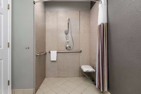 Room, 2 Queen Beds, Accessible, Non Smoking (Mobility, Roll-In Shower) | Accessible bathroom