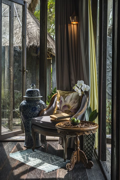 Romantic Villa, 2 Bedrooms, Ocean View, Beachfront | Living area | LCD TV