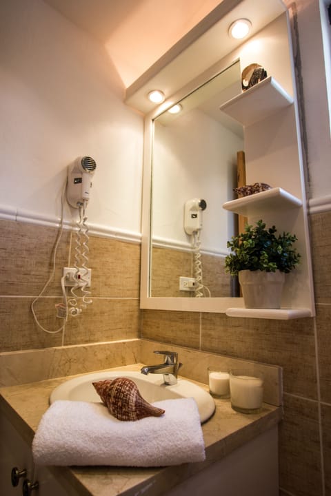 Deluxe Private Beach | Bathroom | Shower, hair dryer, towels