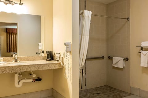 Standard Room, 1 Queen Bed, Accessible, Non Smoking (Roll-In Shower) | Bathroom | Combined shower/tub, free toiletries, hair dryer, towels