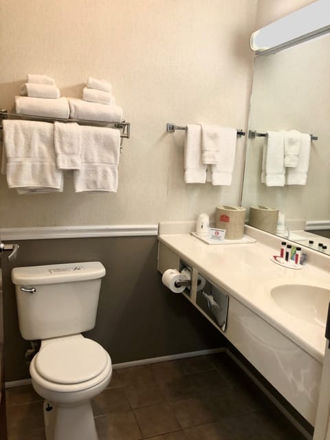 Double Room, 2 Double Beds | Bathroom | Hair dryer, towels