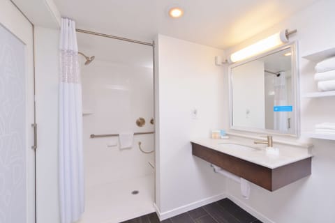 Room, 1 Double Bed, Accessible (Roll-In Shower) | Bathroom shower