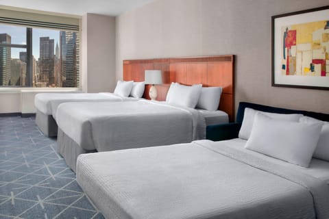 Junior Suite, Multiple Beds | Premium bedding, pillowtop beds, in-room safe, desk