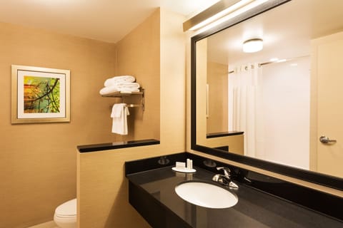 Room, 2 Queen Beds, Non Smoking | Bathroom | Shower, hair dryer, towels