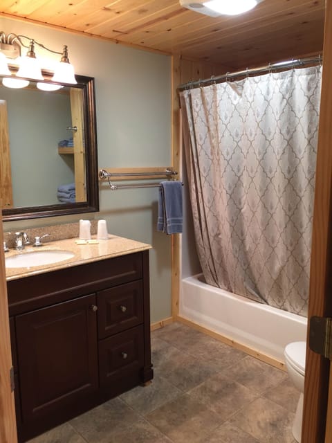 Standard Room, 2 Queen Beds | Bathroom | Hair dryer, towels