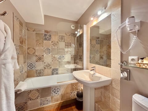 Prestige Double Room | Bathroom | Designer toiletries, hair dryer, towels, soap