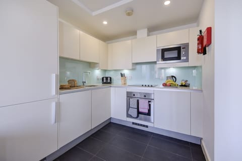 Superior Apartment, 2 Bedrooms | Private kitchen | Full-size fridge, microwave, oven, stovetop