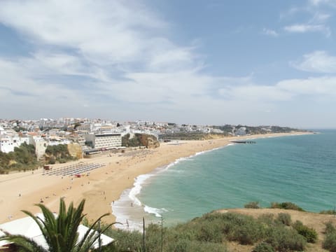 On the beach, white sand