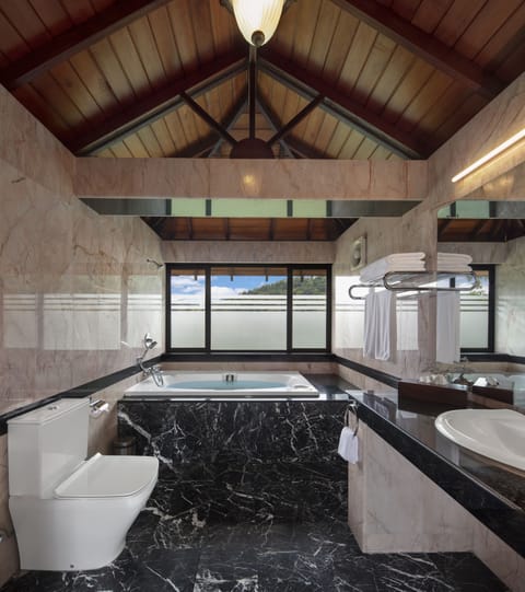 Junior Suite | Bathroom | Separate tub and shower, rainfall showerhead, free toiletries