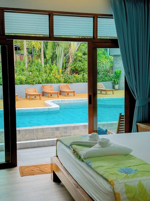 Deluxe Double Room, Poolside | Blackout drapes, free WiFi, bed sheets