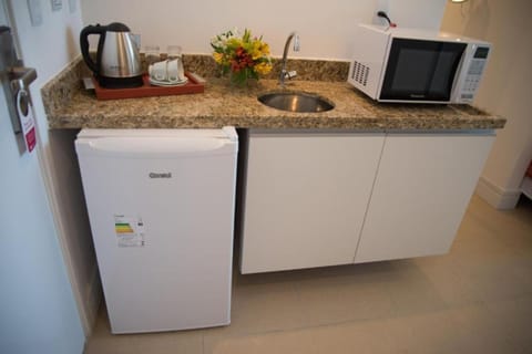 Microwave, electric kettle, cookware/dishes/utensils