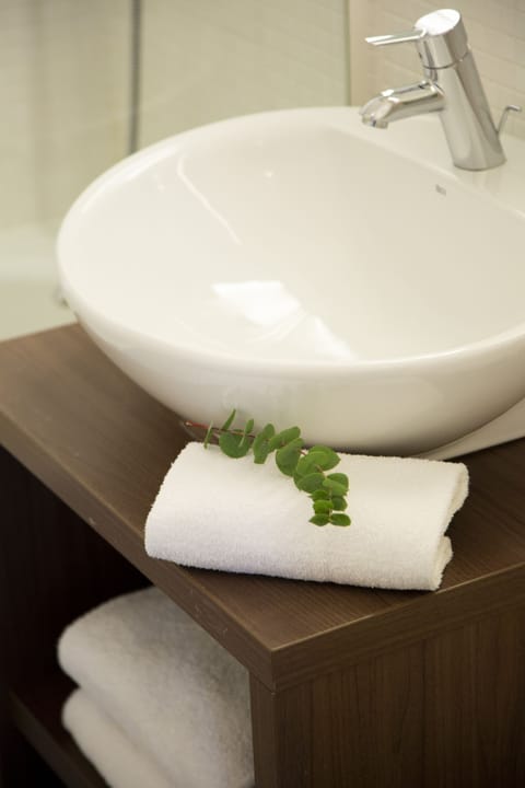 Eco-friendly toiletries, hair dryer, towels, shampoo