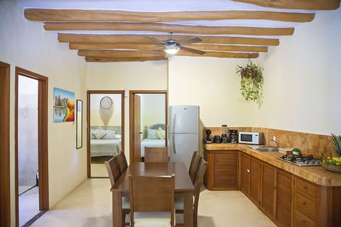 Deluxe Apartment, 2 Bedrooms, Kitchen | Private kitchen | Full-size fridge, microwave, stovetop, dishwasher