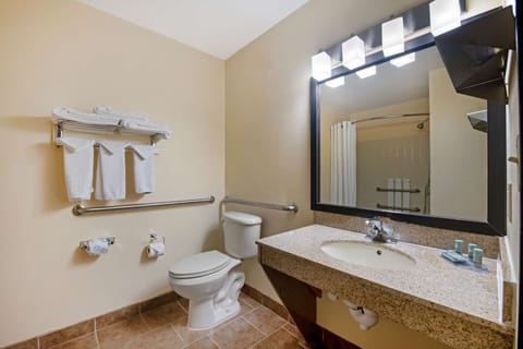 Standard Room, 1 King Bed, Accessible, Bathtub | Bathroom | Combined shower/tub, free toiletries, hair dryer, towels