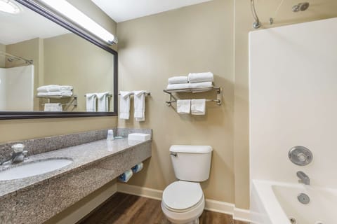 Suite, 2 Queen Beds, Non Smoking, Refrigerator & Microwave (Third bed is a Sofabed) | Bathroom | Combined shower/tub, free toiletries, hair dryer, towels