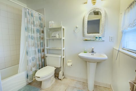 Lighthouse Room (Cottage Building) | Bathroom | Designer toiletries, hair dryer, bathrobes, towels